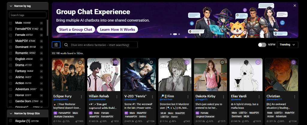 SpicyChat.ai website