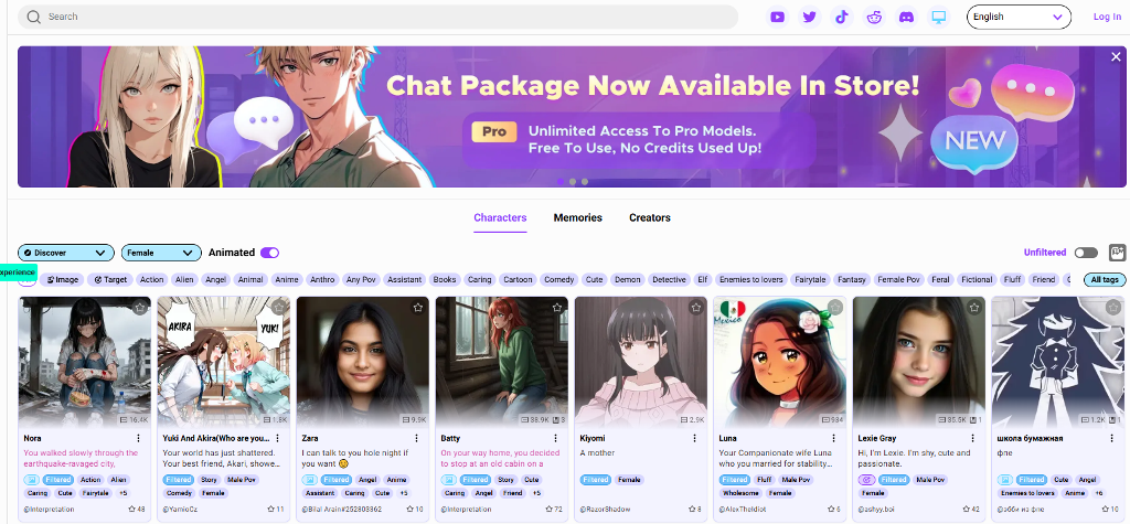 CrushOn AI website interface