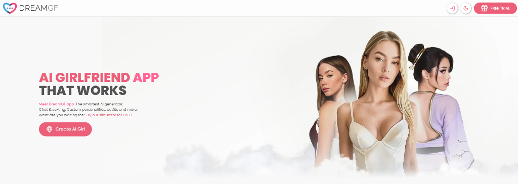 dreamgf website main page