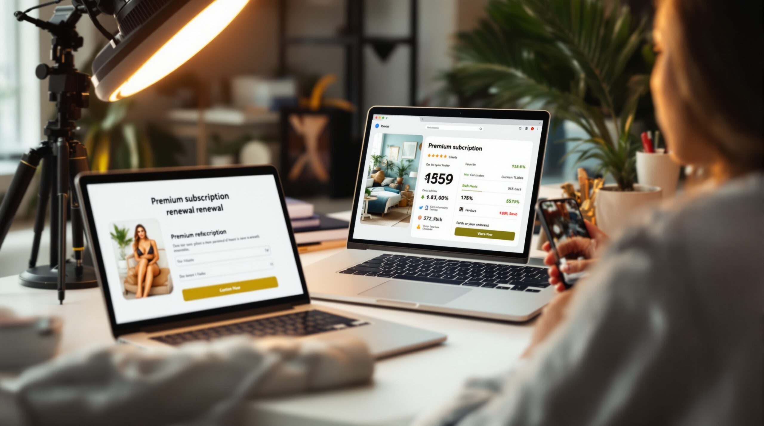 Subscription renewal screen used to illustrate early churn risk and retention timing