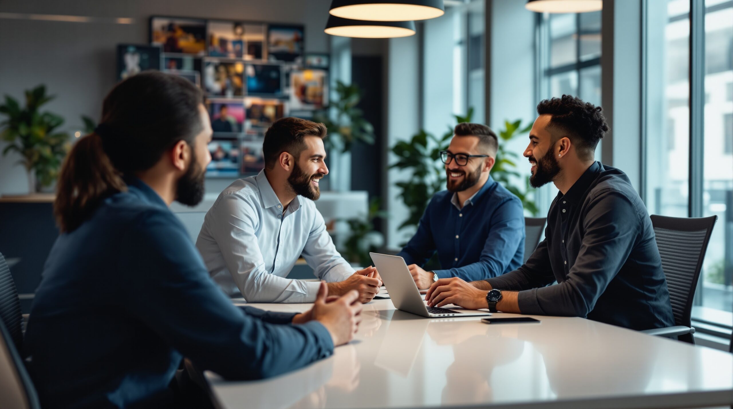 team discussing streaming tips