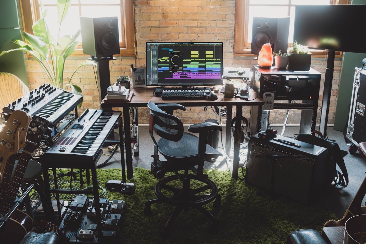 Private home studio setup for a beginner webcam model with clean lighting and equipment