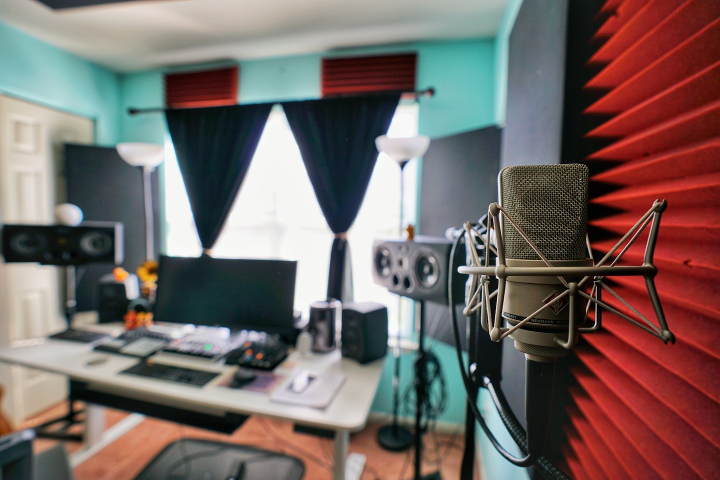 Calm home studio setup showing the controlled, branded environment behind a GFE-style creator offer