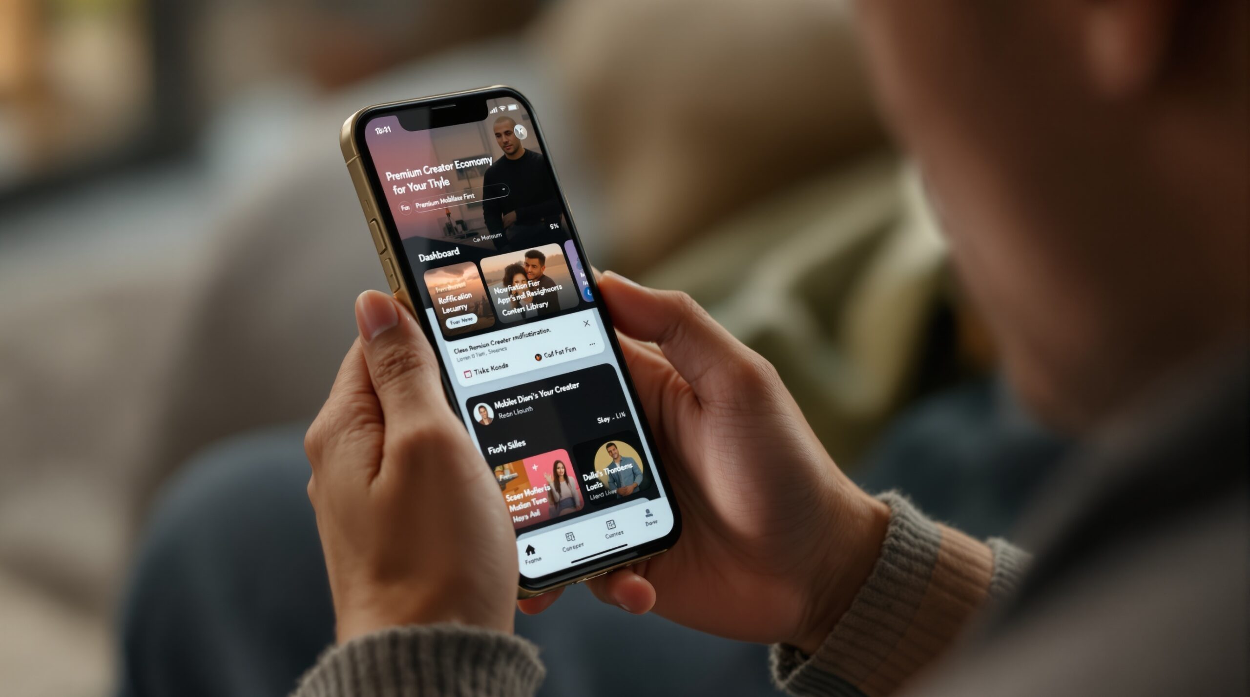 Mobile community app interface for member access