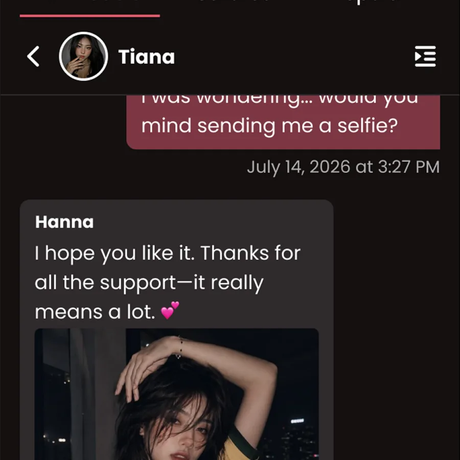 Premium AI girlfriend chat with an unblurred generated photo