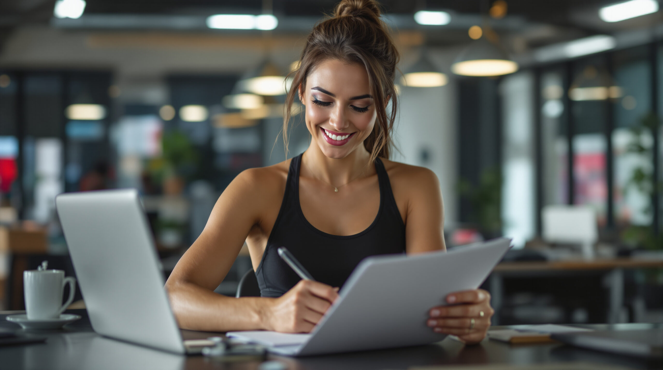 Creator scoring a social media conversion path in a notebook