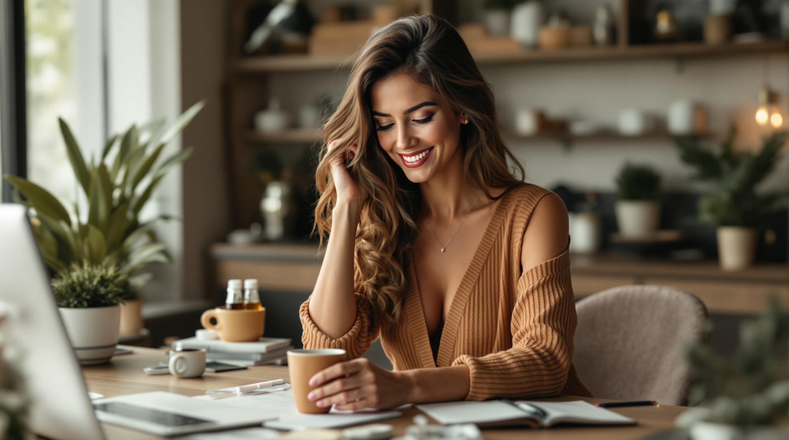 Creator selecting tasteful preview photographs for a membership landing page