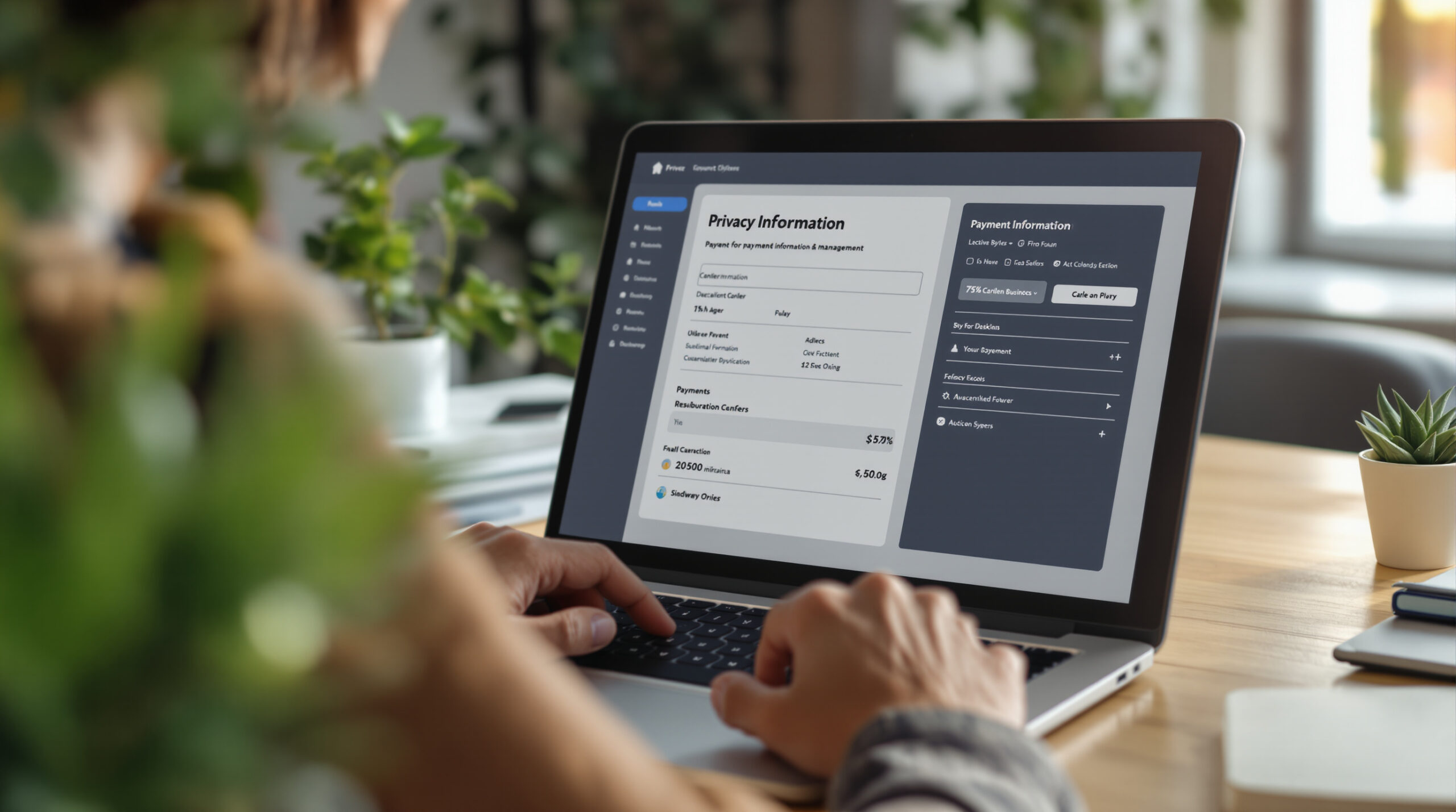 Online payment and subscription management screen