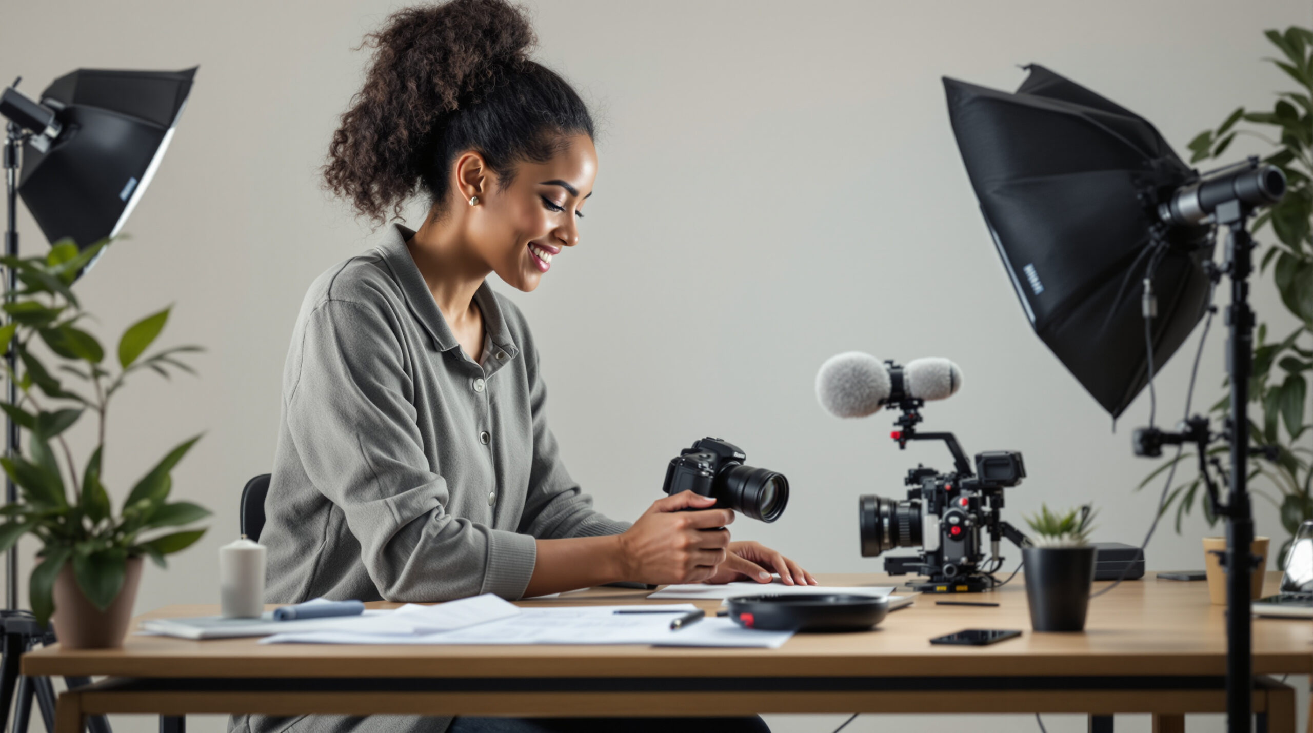 Creator preparing a practical launch workflow in a home studio