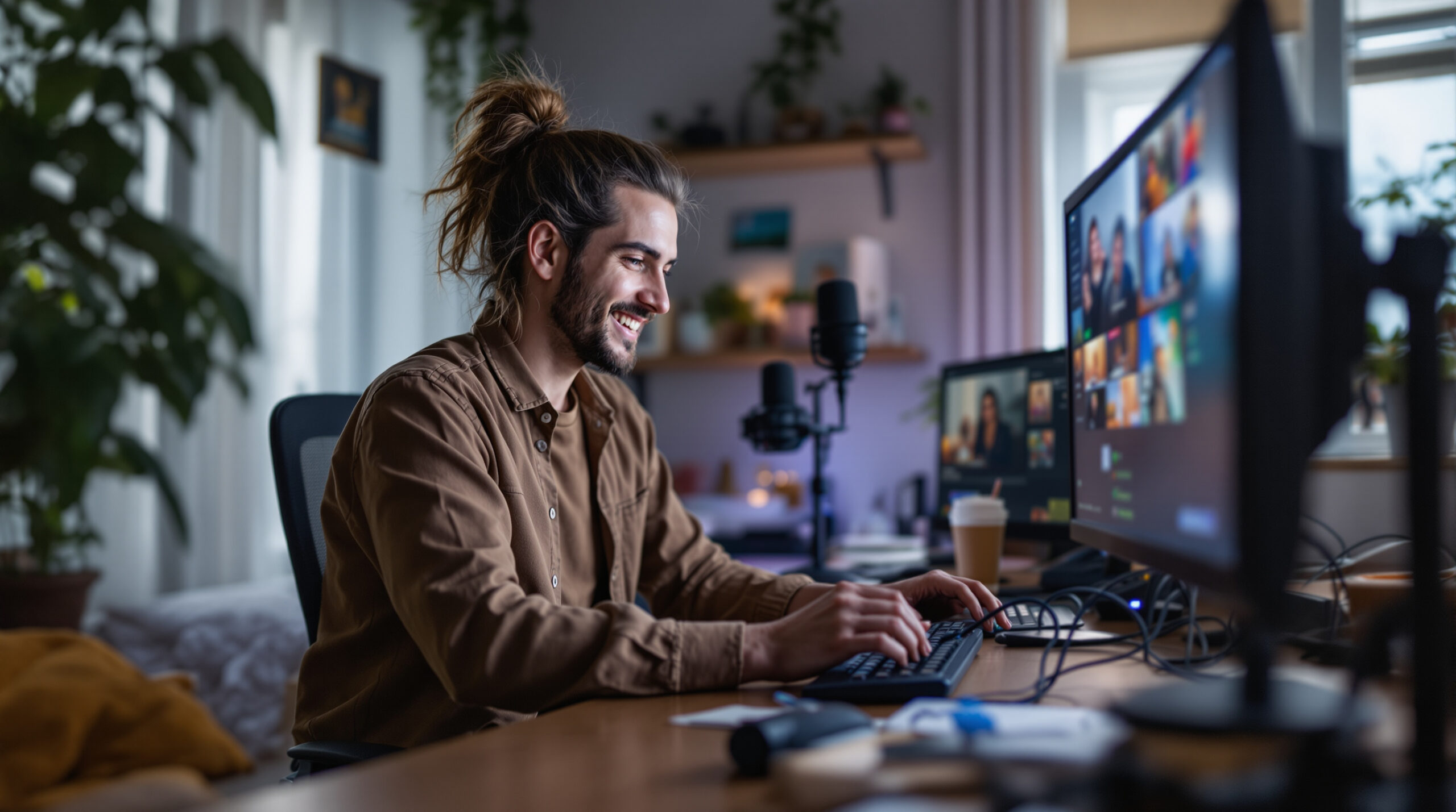 Streamer preparing backup connections before a live show