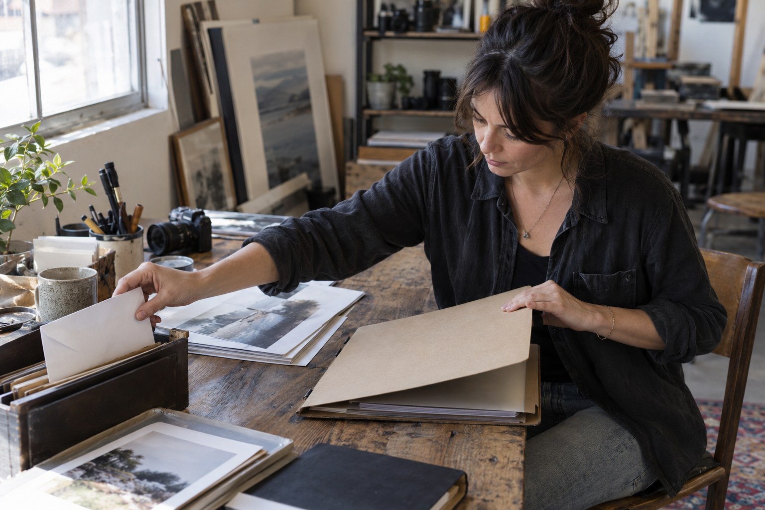 Creator completing a monthly promotion review in a studio